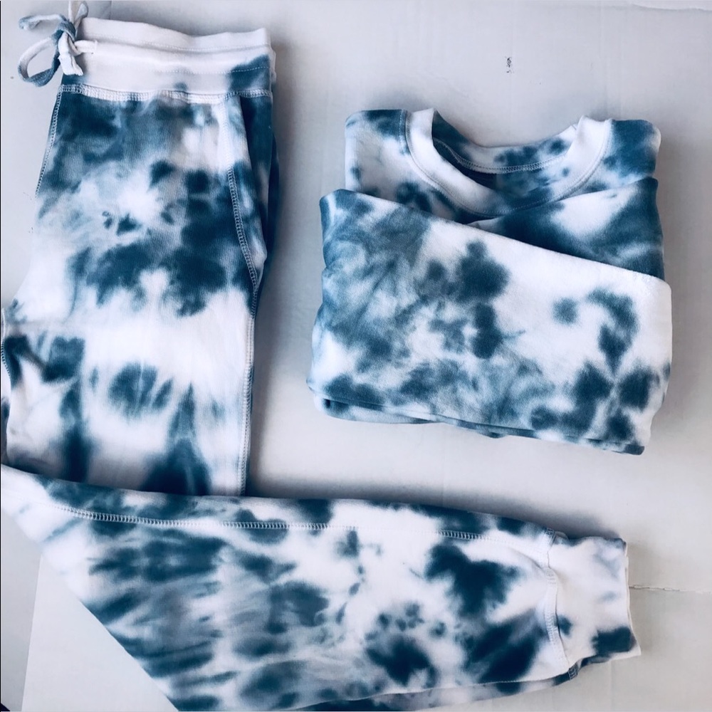 Custom Tie Dye Grey Blue Crewneck NEW - Picture 10 of 13